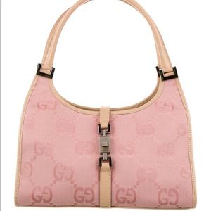 Authentic Pink Gucci GG Canvas Jackie Bag